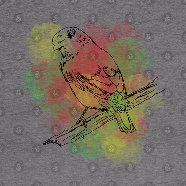 Birds Illustration Line art with Watercolor Background #7580 by ShopBuzz